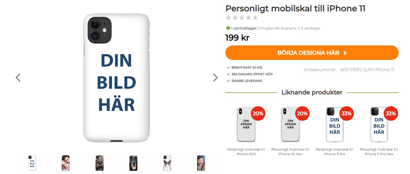 The Mobile store - egen design av mobilskal